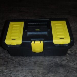 Stanley Tool Box Black Yellow Plastic‎ Portable Tool Storage Organizer